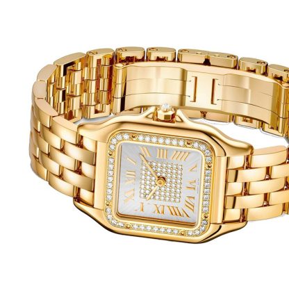 Cartier Panthère De Cartier Watch Medium Model Quartz Movement 18K Yellow Gold WJPN0043 - Image 4