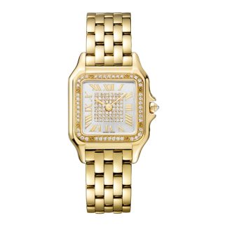 Cartier Panthère De Cartier Watch Medium Model Quartz Movement 18K Yellow Gold WJPN0043