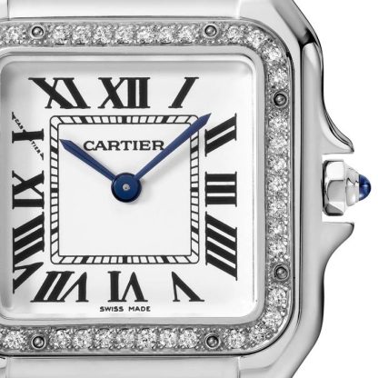 Cartier Panthère De Cartier Watch Medium Model Quartz Movement Steel Diamonds W4PN0008 - Image 3