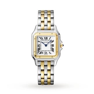 Cartier Panthère De Cartier Watch Medium Model Quartz Movement Yellow Gold Steel W2PN0014