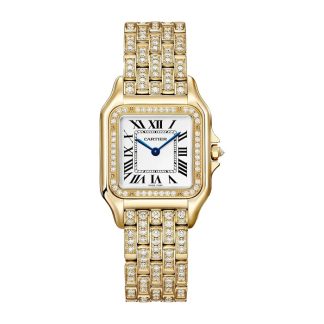 Cartier Panthere De Cartier Watch Medium Model Quartz Movement Yellow Gold WJPN0060