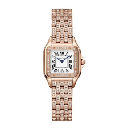 Cartier Panthere De Cartier Watch Small Model Quartz Movement Rose Gold WJPN0061