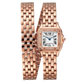 Cartier Panthere De Cartier Watch Small Model Quartz Movement Rose Gold WJPN0069