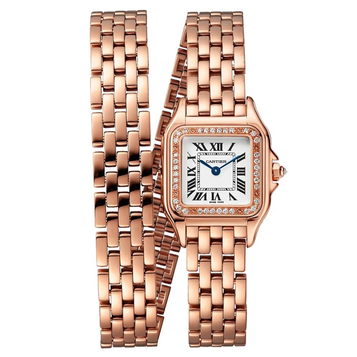 Cartier Panthere De Cartier Watch Small Model Quartz Movement Rose Gold WJPN0069