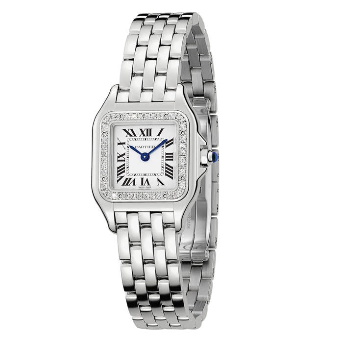 Cartier Panthère De Cartier Watch Small Model Quartz Movement Steel Diamonds W4PN0007 - Image 2