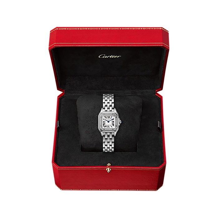 Cartier Panthère De Cartier Watch Small Model Quartz Movement Steel Diamonds W4PN0007 - Image 3