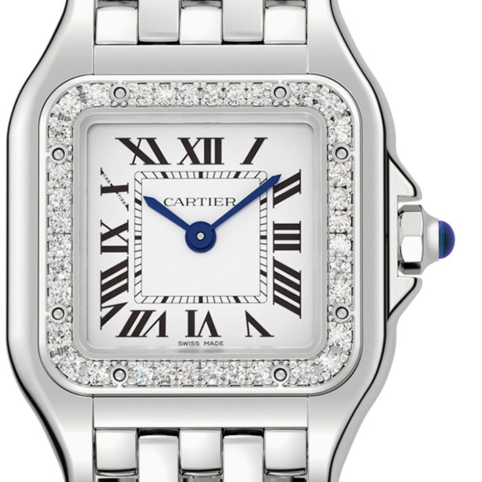 Cartier Panthère De Cartier Watch Small Model Quartz Movement Steel Diamonds W4PN0007 - Image 4