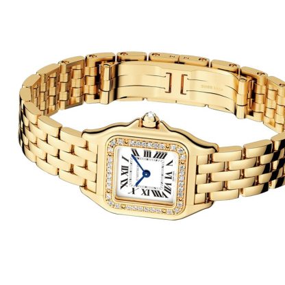 Cartier Panthere De Cartier Watch Small Model Quartz Movement Yellow Gold Diamonds WJPN0048 - Image 3
