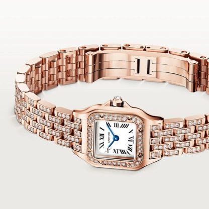 Cartier Panthere de Cartier watch mini model quartz movement Rose gold 750/1000 case set with 32 brilliant-cut diamonds totalling 0.15 carats Dimensions 25 mm x 20 mm WJPN0063 - Image 5
