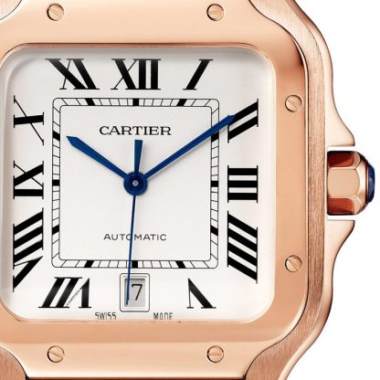 Cartier Santos De Cartier Watch Large Model Automatic Movement Rose Gold 2 Interchangeable Leather Bracelets WGSA0019 - Image 4