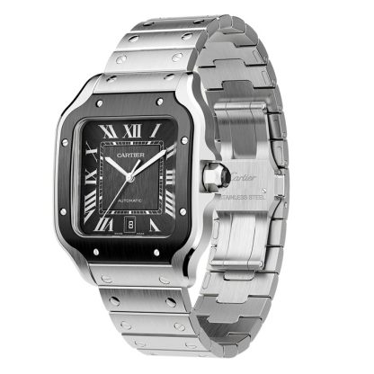 Cartier Santos De Cartier Watch Large Model Automatic Movement Steel ADLC Interchangeable Metal And Rubber Bracelets WSSA0037 - Image 3