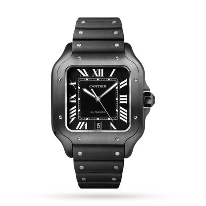 Cartier Santos De Cartier Watch Large Model Automatic Movement Steel ADLC Interchangeable Rubber And Leather Bracelets WSSA0039 - Image 2