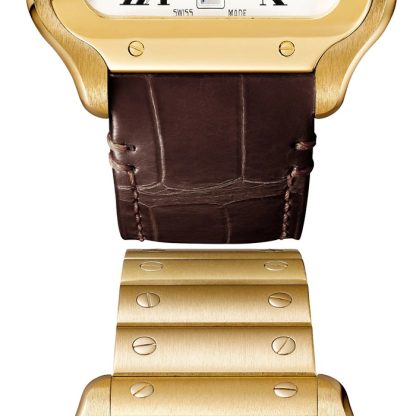 Cartier Santos De Cartier Watch Large Model Automatic Movement Yellow Gold Interchangeable Metal And Leather Bracelets WGSA0029 - Image 2