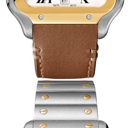 Cartier Santos De Cartier Watch Large Model Automatic Movement Yellow Gold Steel Interchangeable Metal And Leather Bracelets W2SA0009 - Image 4