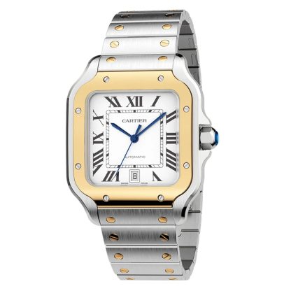 Cartier Santos De Cartier Watch Large Model Automatic Movement Yellow Gold Steel Interchangeable Metal And Leather Bracelets W2SA0009 - Image 5