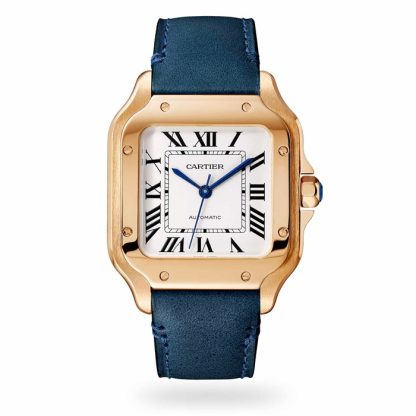 Cartier Santos De Cartier Watch Medium Model Automatic Movement Rose Gold 2 Interchangeable Leather Bracelets WGSA0028 - Image 2