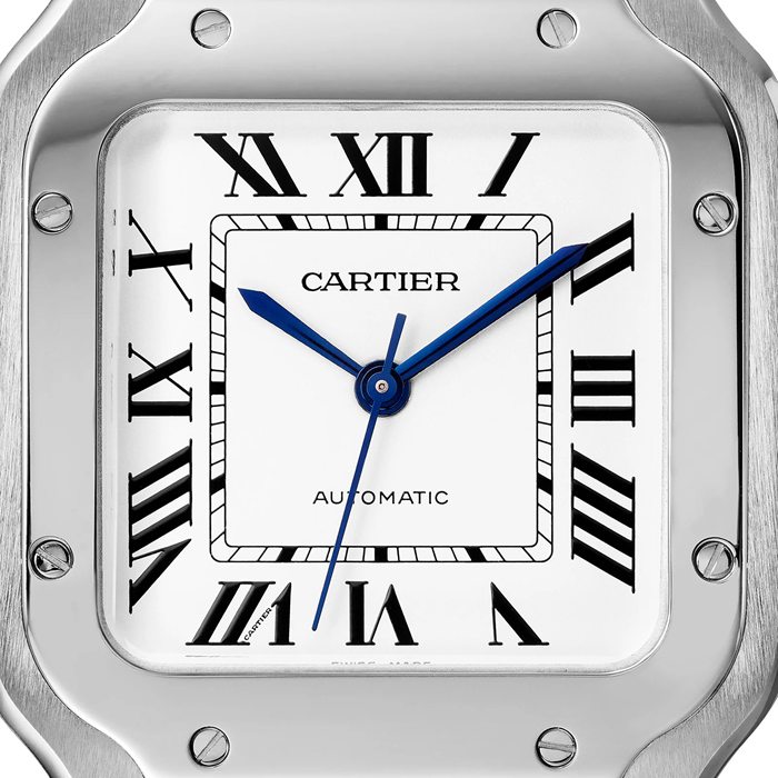 Cartier Santos De Cartier Watch Medium Model Automatic Movement Steel Interchangeable Metal And Leather Bracelets WSSA0029 - Image 5