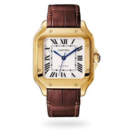 Cartier Santos De Cartier Watch Medium Model Automatic Movement Yellow Gold Interchangeable Metal And Leather Bracelets WGSA0030 - Image 2