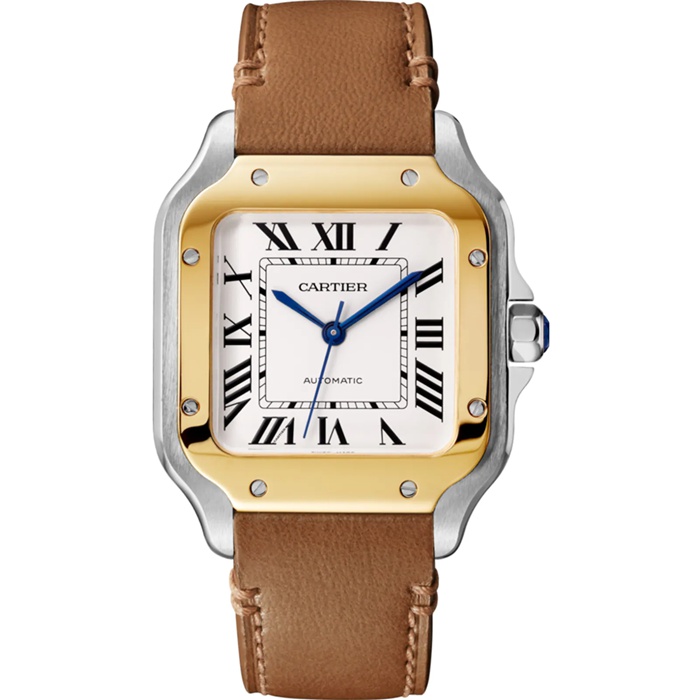 Cartier Santos De Cartier Watch Medium Model Automatic Movement Yellow Gold Steel Interchangeable Metal And Leather Bracelets W2SA0016 - Image 2