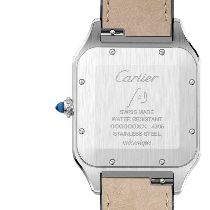 Cartier Santos-Dumont Watch Extra-Large Model Hand-Wound Mechanical Movement Rose Gold Steel Leather W2SA0017 - Image 2