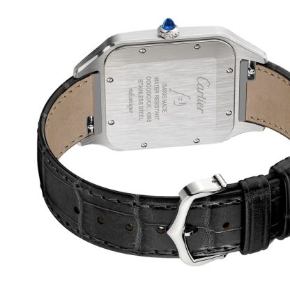 Cartier Santos-Dumont Watch Extra-Large Model Hand-Wound Mechanical Movement Rose Gold Steel Leather W2SA0017 - Image 5