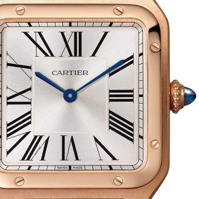 Cartier Santos-Dumont Watch Large Model Quartz Movement Rose Gold Leather WGSA0021 - Image 3