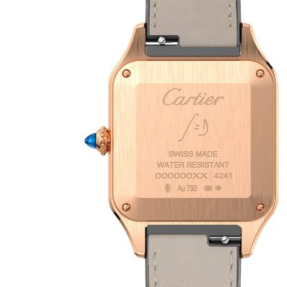 Cartier Santos-Dumont Watch Large Model Quartz Movement Rose Gold Leather WGSA0021 - Image 4