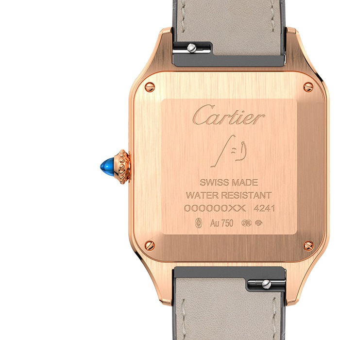 Cartier Santos-Dumont Watch Large Model Quartz Movement Rose Gold Leather WGSA0021 - Image 4