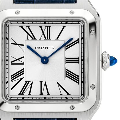 Cartier Santos-Dumont Watch Large Model Quartz Movement Steel Leather WSSA0085 - Image 3