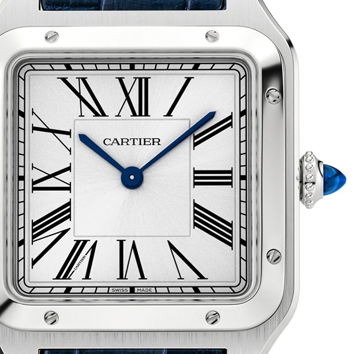 Cartier Santos-Dumont Watch Large Model Quartz Movement Steel Leather WSSA0085 - Image 3