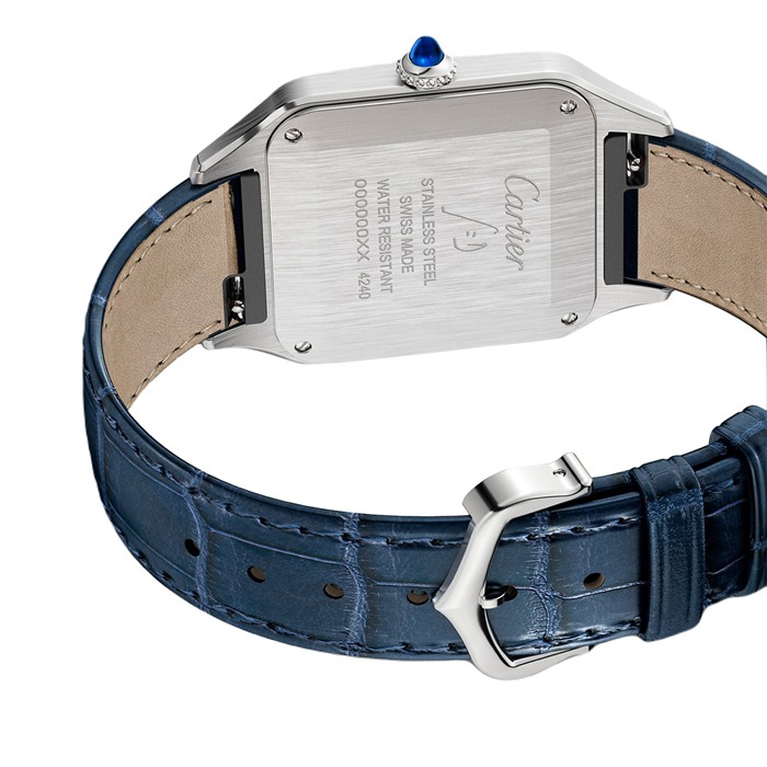 Cartier Santos-Dumont Watch Large Model Quartz Movement Steel Leather WSSA0085 - Image 4