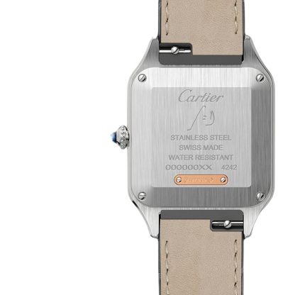 Cartier Santos-Dumont Watch Small Model Quartz Movement Pink Gold Steel Leather W2SA0012 - Image 3