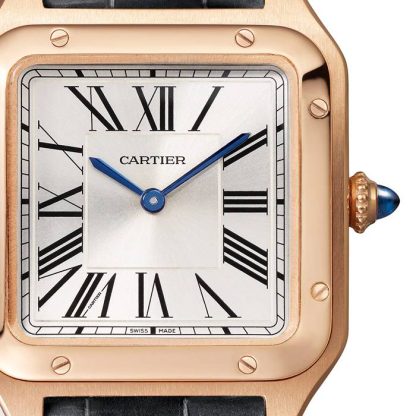 Cartier Santos-Dumont Watch Small Model Quartz Movement Rose Gold Leather WGSA0022 - Image 3