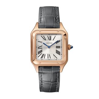 Cartier Santos-Dumont Watch Small Model Quartz Movement Rose Gold Leather WGSA0022