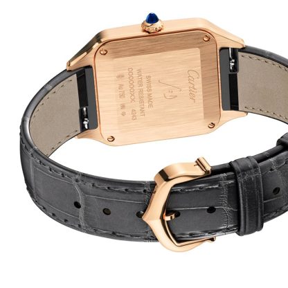 Cartier Santos-Dumont Watch Small Model Quartz Movement Rose Gold Leather WGSA0022 - Image 5