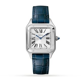 Cartier Santos-Dumont Watch Small Model Quartz Movement Steel Leather WSSA0086