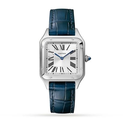 Cartier Santos-Dumont Watch Small Model Quartz Movement Steel Leather WSSA0086