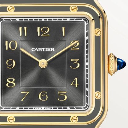 Cartier Santos-Dumont watch large model mechanical movement with manual winding 430 MC Yellow gold WGSA0097 - Image 2