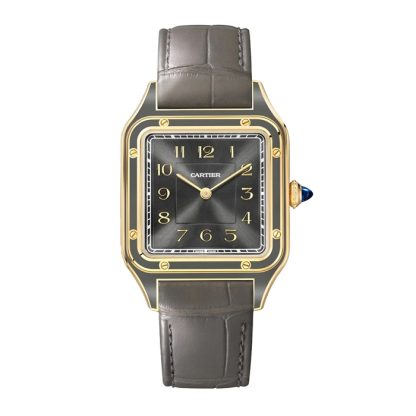 Cartier Santos-Dumont watch large model mechanical movement with manual winding 430 MC Yellow gold WGSA0097