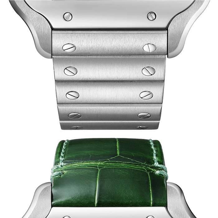 Cartier Santos de Cartier Watch Large Model Steel Automatic Interchangeable Leather Strap WSSA0062 - Image 2