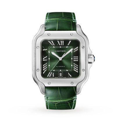 Cartier Santos de Cartier Watch Large Model Steel Automatic Interchangeable Leather Strap WSSA0062 - Image 3