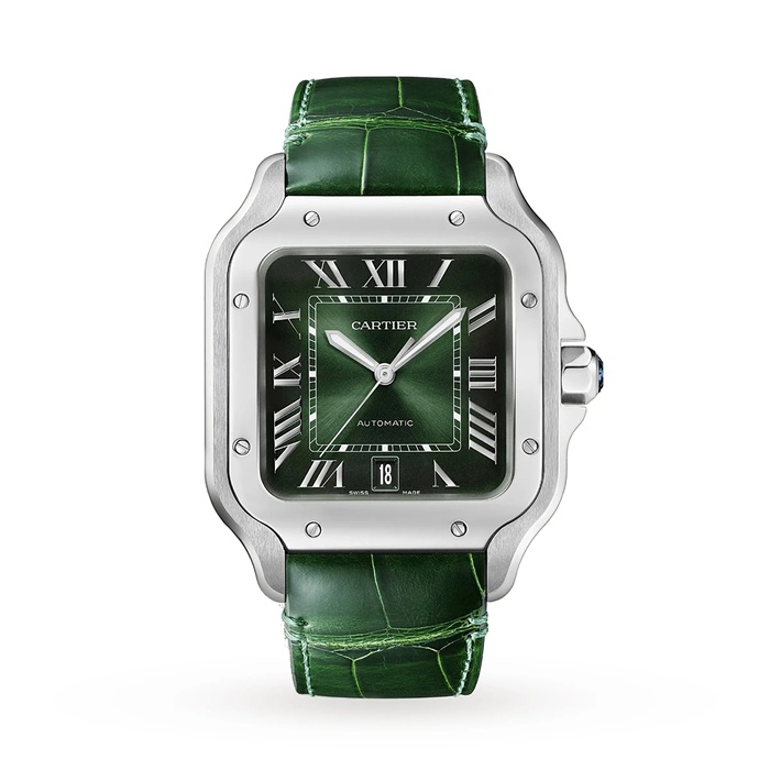 Cartier Santos de Cartier Watch Large Model Steel Automatic Interchangeable Leather Strap WSSA0062 - Image 3