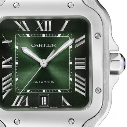 Cartier Santos de Cartier Watch Large Model Steel Automatic Interchangeable Leather Strap WSSA0062 - Image 4