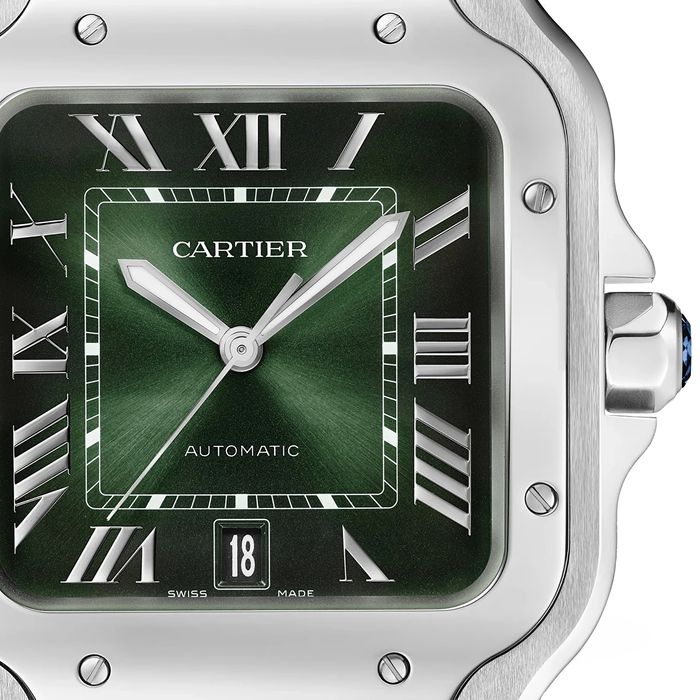 Cartier Santos de Cartier Watch Large Model Steel Automatic Interchangeable Leather Strap WSSA0062 - Image 4