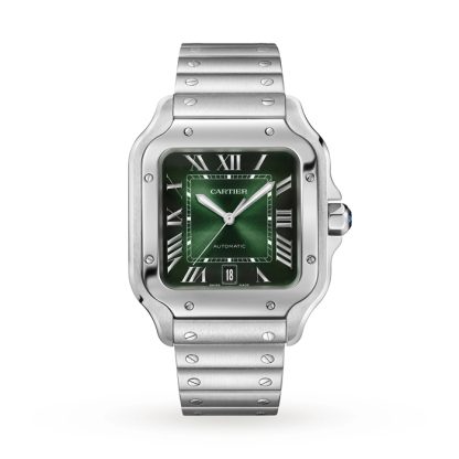 Cartier Santos de Cartier Watch Large Model Steel Automatic Interchangeable Leather Strap WSSA0062