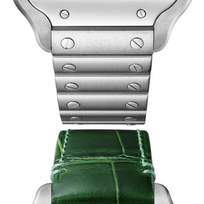 Cartier Santos de Cartier Watch Medium Model Steel Automatic Interchangeable Leather Strap WSSA0061 - Image 2