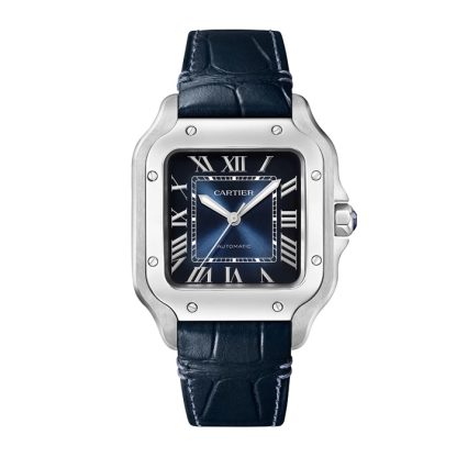 Cartier Santos de Cartier Watch Medium Model Steel Automatic Interchangeable Leather Strap WSSA0063 - Image 5