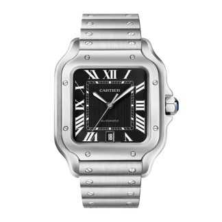Cartier Santos watch large model mechanical movement with automatic winding caliber 1847 MC Steel case WSSA0096