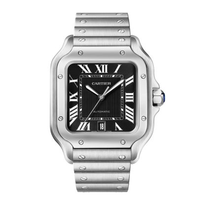 Cartier Santos watch large model mechanical movement with automatic winding caliber 1847 MC Steel case WSSA0096