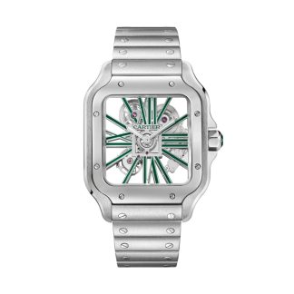 Cartier Santos watch skeleton large model Manufacture mechanical movement with manual winding WHSA0028